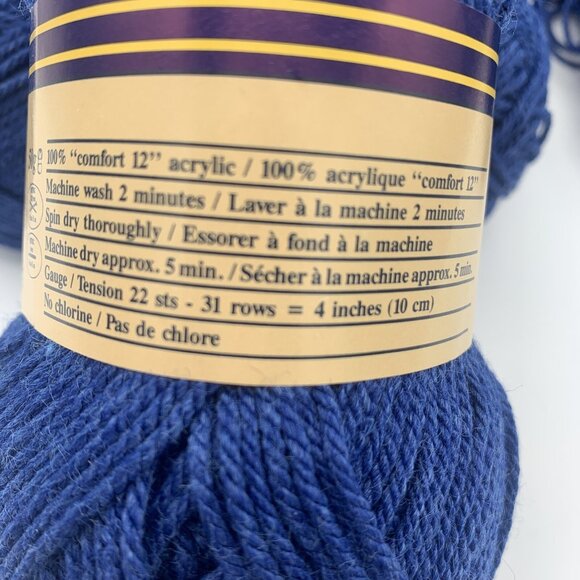 Bouquet Indigo Comfort Yarn Dark Blue  100% Acrylic 5 50g Skeins + - Picture 5 of 5